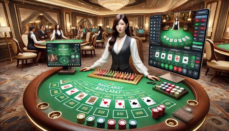 Filipino player watching live dealer baccarat on mobile phone